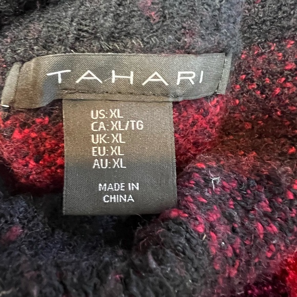Tahari And Black Lumberjack Long Mock Neck Sweater - Picture 5 of 6